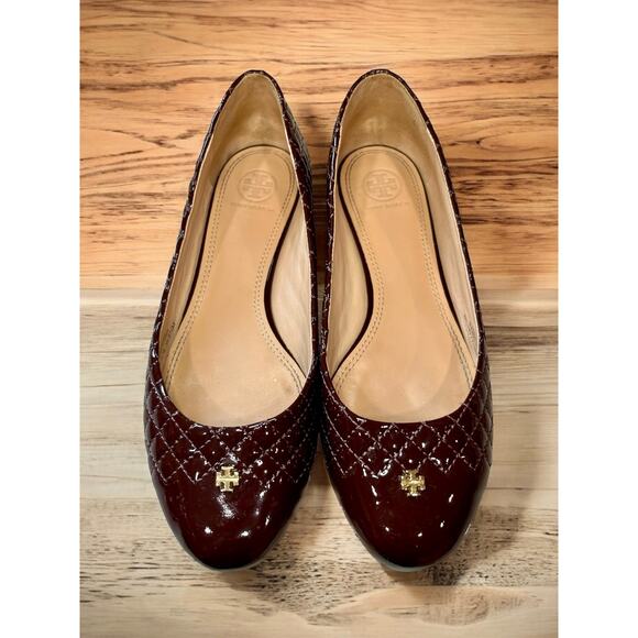 Tory Burch Quilted Patent Leather Kent Ballet Shoes Size 8.5M - Picture 7 of 7